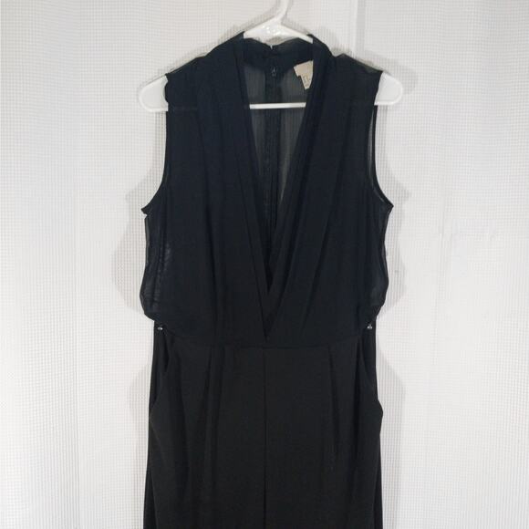 NWOT! H & M! ULTRA GLAM BLACK SHEER V NECK TOP, WIDE LEG JUMPSUIT, ONESIE! SZ 12 - Picture 3 of 11